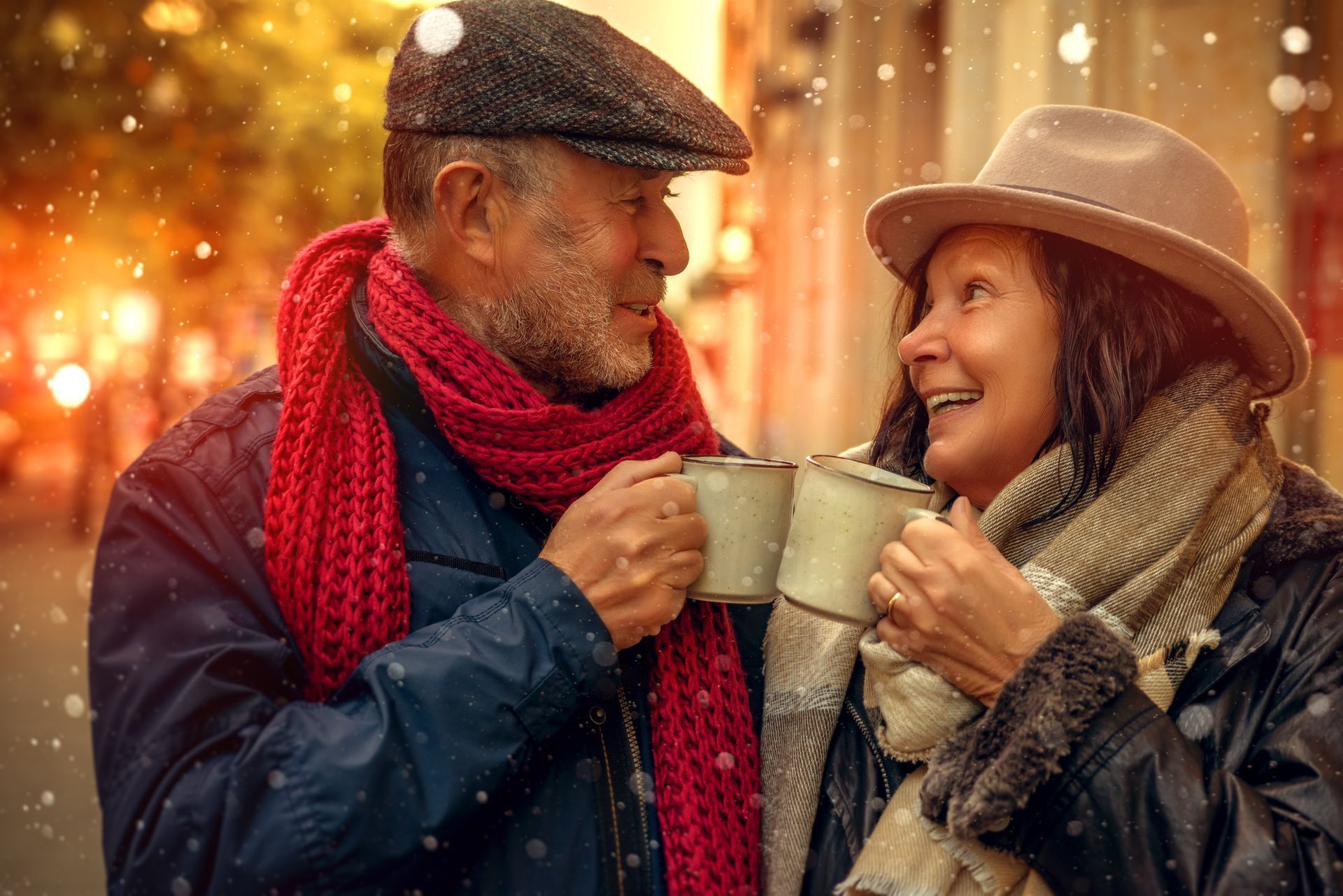 Senioren auf dem Weihnachtsmarkt