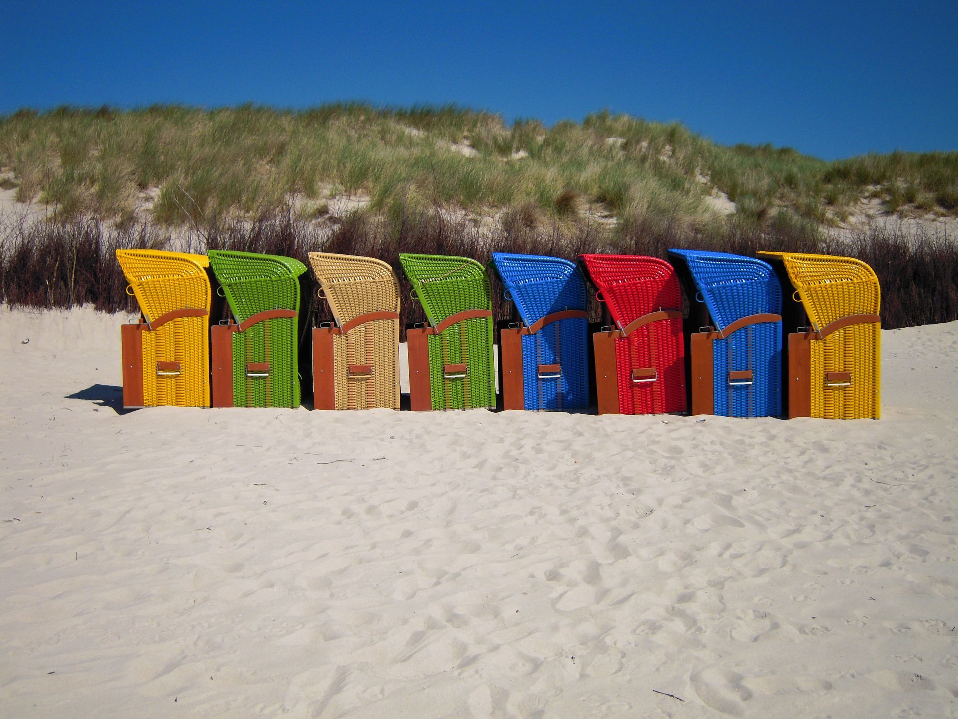 Bunte Strandkörbe