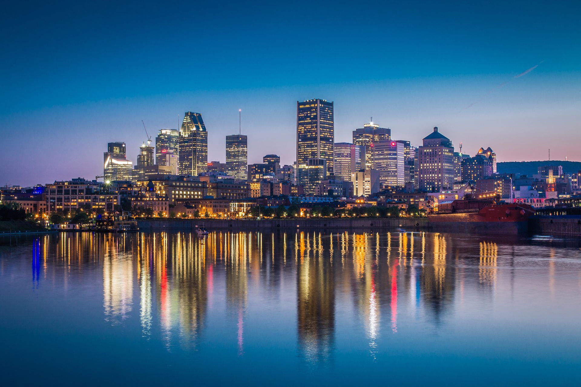 Montreal Downtown View From Accross St Lawrence River 